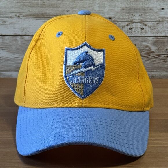 San Diego Chargers Hat Yellow Blue Adjustable NFL Grid Iron Classic Reebok Vntg - Picture 1 of 7